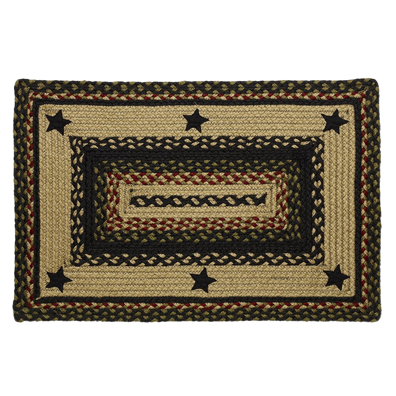 Tartan Star Rectangle Braided Rug 22x72, Shape Rectangle By IHF Rugs