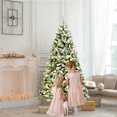 thumbnail image 3 of Patiojoy 6FT Pre-lit Artificial Hinged Christmas Pine Tree Snow Flocked Decoration Tree, 3 of 8