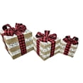 thumbnail image 2 of Celebrations 9016115 Christmas Gift Boxes Outdoor Decor Burlap - Pack of 3, 2 of 3