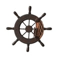 thumbnail image 4 of Adorno colgante de pared con volante de barco de madera, versátil, 22,5 x 22,5 cm, para decoración de interiores de cocina, con temática marina, 4 of 9