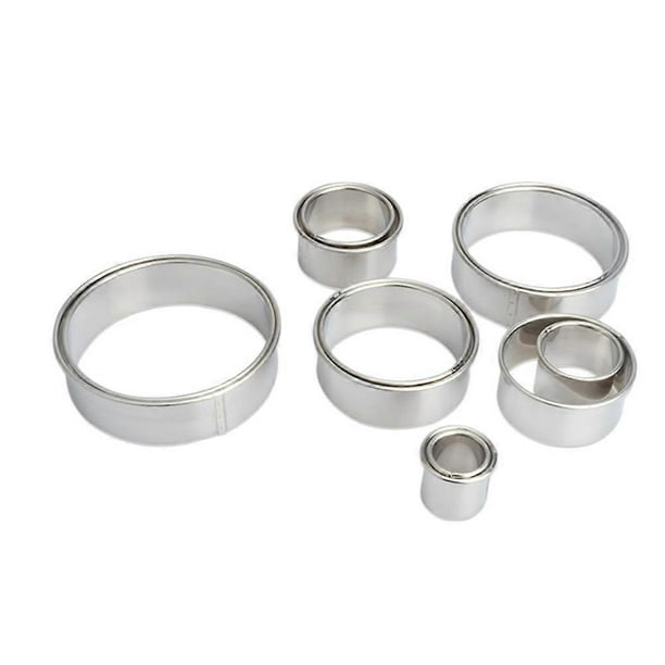 Stainless Steel Round Mousse Moulds Set 12pcs Baking Tool for Dessert Cake Decorating, High Strength, Non Deformable with Rolled Edges for Safe