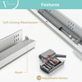 thumbnail image 7 of VVENACE 6 Pairs 12 inch Undermount Drawer Slides Soft Close Full Extension Drawer Rails with 3D Locking Devices and Steel Rear Brackets(Silver), 7 of 7