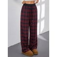 thumbnail image 5 of SHEWIN Womens Sweatpants Classic Plaid Straight Leg Trousers High Waist Baggy Workout Pants with Pockets, 5 of 7