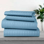 Lux Decor Collection Bed Sheets - 4 Piece Queen Size Sheets, Brushed Microfiber 16 Deep Pocket Bedding Sheets & Pillowcases - Blue