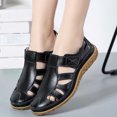 thumbnail image 5 of Cethrio Womens Summer Comfort Flats Sandals- with Pockets Hollow Comfy Soles Wide Width 2025 Black Dressy Sandals/ Slides Size 8.5, 5 of 6