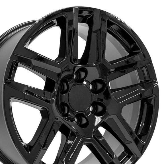 OE Wheels CV63 20 Inch Rim Fits Silverado 1500 Z71 Style 6x139.7 20x9 Gloss Black - Hollander 5913 (1)