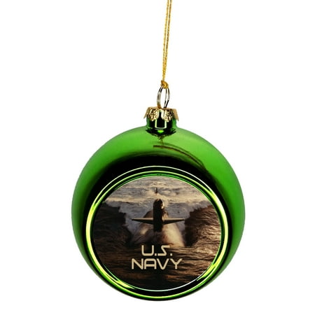 U.S. Navy - United States Navy Submarine Bauble Christmas U.S. Navy - United States Navy Submarine Bauble Christmas Ornaments Green Bauble Tree Xmas Balls - U.S. Navy - United States Navy Submarine Bauble Christmas