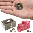 thumbnail image 5 of 40pcs Antique Brass Latch Lock Hasp, Decorative Hinges and Latches for Wood Boxes Jewelry Box Cabinet with Screws(26x29mm,Bronze), 5 of 5