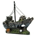 thumbnail image 1 of Ship Boat View Aquarium Rockery Hiding Cave Tree Fish Tank Ornament Decoration, 1 of 3