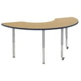 thumbnail image 1 of ECR4Kids 36in x 72in Half Moon Everyday T-Mold Adjustable Activity Table Oak/Navy/Silver - Super Leg, 1 of 2