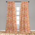 thumbnail image 5 of Ambesonne Orange Curtains, Paisley, Pair of 28"x84", Multicolor, 5 of 5