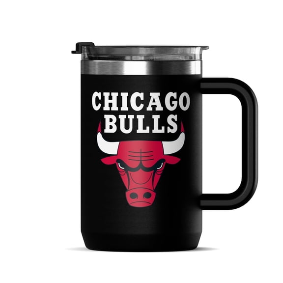 Hydrapeak x NBA Officially Licensed Chicago Bulls 18oz Insulated Coffee Mug with Flip Lid and Handle for Travel, Cold/Hot, Stainless Steel Coffee Cup Insulated, BPA-Free Double Walled, Tea Mug