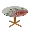thumbnail image 3 of HAOXIT Floral Round Frame Tablecloth Pink Rose Hydrangea Flowers Mixed Plants Bird Round Stain Resistant, Spillproof and Washable Table Cloth 38-42, 3 of 8