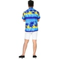 thumbnail image 6 of HAPPY BAY Men's Hawaiian Shirt Tropical Floral Beach Shirts Casual Button Down Short Sleeve Dress Shirts for Men 4XL Monochromatic Palm, Blue, 6 of 6