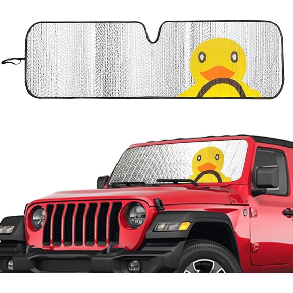 Windshield Sun Shade for Jeep Wrangler JK JKU JL JLU1997-2024 Window Visor UV Rays & Heat Protection Duck Sunshade