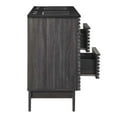 thumbnail image 4 of Double Sink Vanity Cabinet, Dark Grey Gray, Wood, Mid Century Hotel Bedroom Bathroom, Modern Contemporary HB33658, 4 of 11