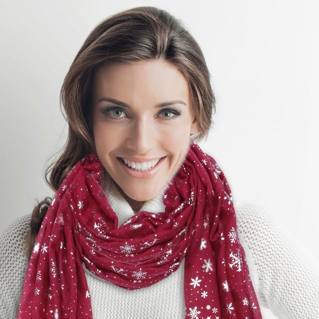 REOFLYUP 1Pc Red Rectangular Shawl Women Neckwear Silk Christmas Scarf Polyester Winter Season