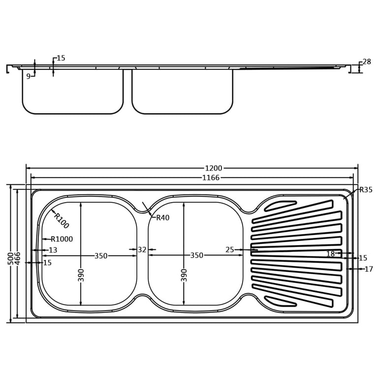 vidaXL Kitchen Sink with Drainer Set Silver 31.5x19.7x6.1 Stainless Steel