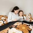 thumbnail image 5 of Feelyou Tokyo Cherry Blossoms Full Size Comforter Sets, Groovy Flower Floral Bedding Comforter Set, Vintage Japanese Style Reversible Bedding Sets, Breathable Home Decor, 3-Piece, 5 of 8
