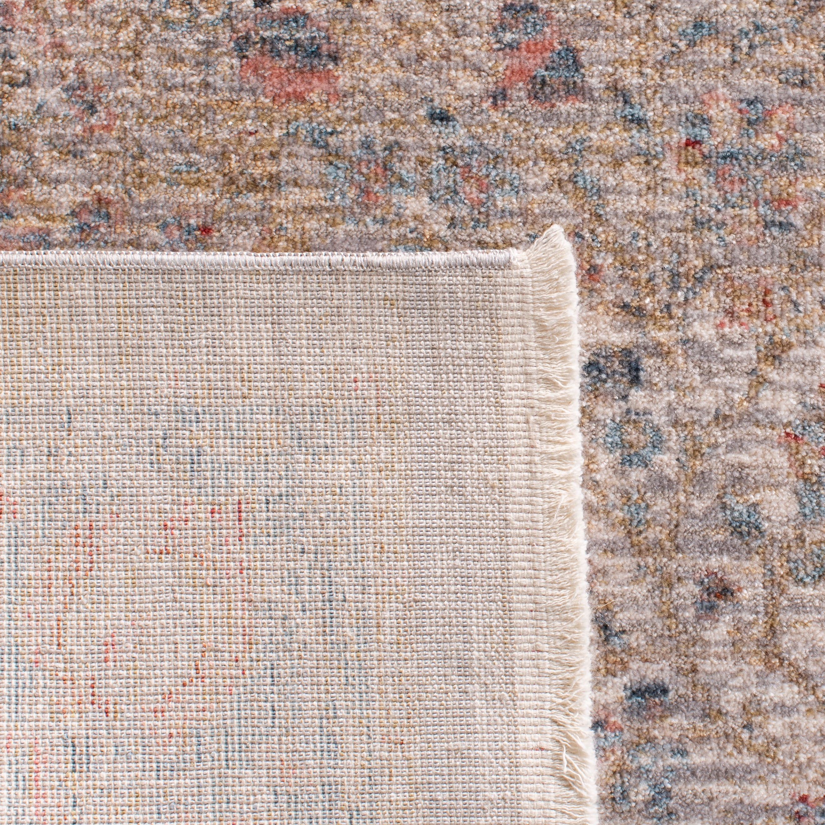 SAFAVIEH Kenitra Zlata Floral Bordered Polyester Area Rug, Ivory/Pink, 3' x 5'