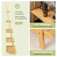 thumbnail image 7 of Giantex 5-Tier Bamboo Ladder Bookcase, Wall-Leaning Shelving Unit, Corner Storage Organizer, 7 of 7
