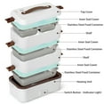thumbnail image 3 of Multifunctional Electric Lunch Box,Portable Food Warmer for Travel Party,110V 3 Layers Large 304 Stainless Steel Container with Removable Compartments, White, DE-110V-300W-1.2L, 9.45''x7.87''x5.12'', 3 of 7
