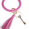 thumbnail image 7 of Kasmotion Leather Keychain Bracelet Leopard Snake Leather Fashion Boho Keyring Round Unique Floral Keychain with Tassel, 7 of 7