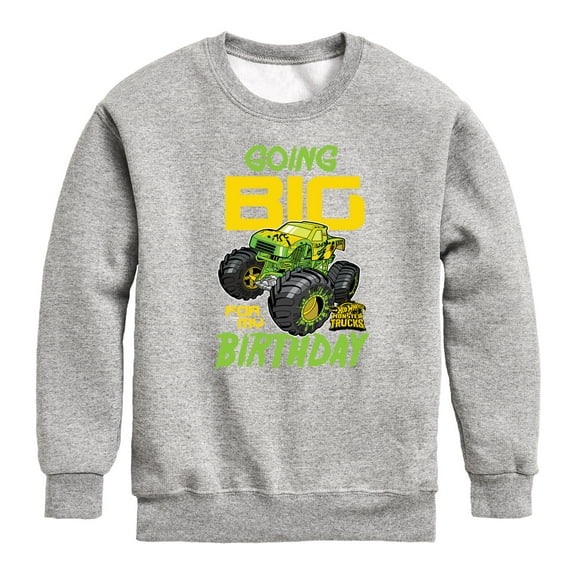 Hot Wheels - Going Big For My Birthday - Toddler And Youth Crewneck Fleece Sweatshirt