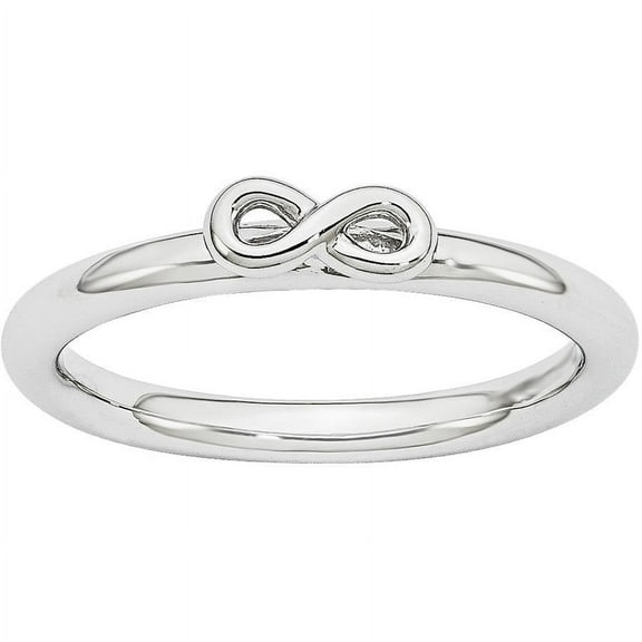 Sterling Silver Rhodium Infinity Symbol Ring