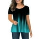 thumbnail image 1 of Gibobby Blusa de Trabajo de Manga Corta Camiseta manga corta con cuello redondo y estampado floral para mujer(Verde,CH), 1 of 4