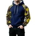 thumbnail image 4 of Men’s Pullover Hoodie with Camouflage Print Long Sleeve Drawstring Hooded Sweatshirt Casual Loose Fit Kangaroo Pocket Dark Blue L, 4 of 5