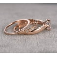 thumbnail image 4 of 6mm Round Cut 2 Carat Morganite Ring with Diamond Moissanite Trio Ring Set in 10k Rose Gold with 1 Engagement Ring and 2 Wedding Bands, 4 of 4