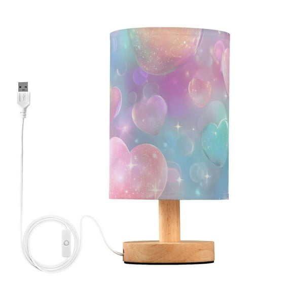 Valentine Dreamy Colorful Hearts Table Lamp with USB Port LED Warm Light Lamp Night Light Home Decor