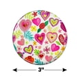 thumbnail image 3 of Colorful Hearts Valentines Pinback Button Pin, 3 of 6
