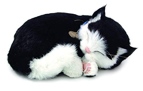 Perfect Petzzz Black & White Kitty does Lifelike Breathing Battery Included-NEW! 