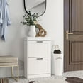 thumbnail image 2 of HOMCOM Shoe Cabinet with 2 Flip Drawers for 10 Pairs of Shoes, White, 2 of 8