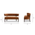thumbnail image 3 of Jennifer Taylor Home Jared Roll Arm Tufted Bench Settee, Burnt Orange Performance Velvet, 3 of 11