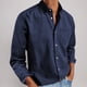 thumbnail image 1 of Ceisia Men's Solid Color Long Sleeve Casual Shirt with Chest Pocket for Daily Wear Navy M Gifts, 1 of 6