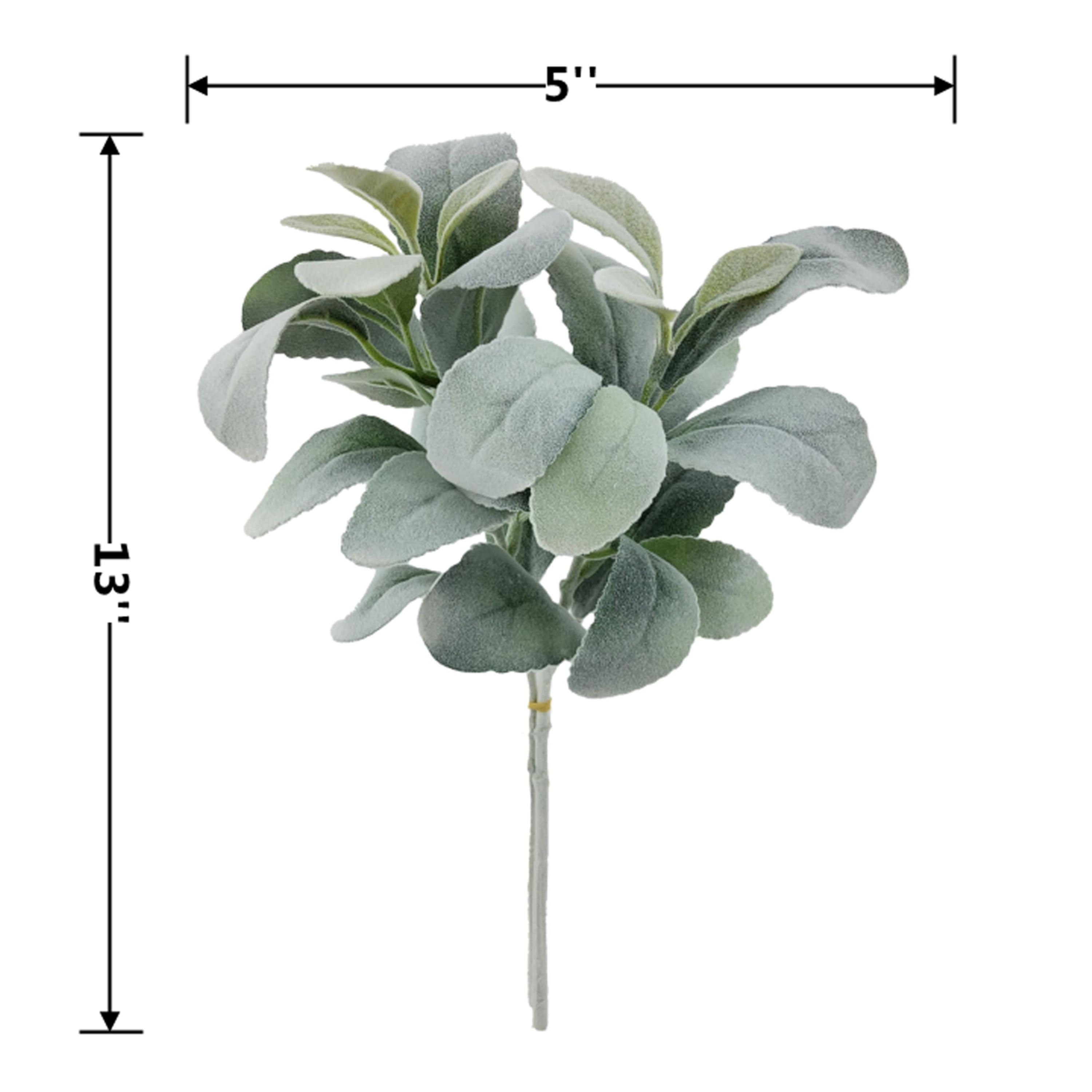 Mainstays 13'' Indoor Decorative Artificial Foliage Pick, 13'' Lamb's Ear Plant, Green Color