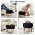 thumbnail image 4 of JIOABL Ottoman with Storage, 350lbs Capacity, Soft Teddy Fabric, Round Footrest, Wooden Legs, for Living Room & Bedroom, Black, 4 of 6