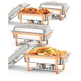 thumbnail image 1 of Cherish Plats Anti-Frottement pour Buffet, Lot de 2, Serveurs et Réchauds de Buffet Rectangulaires en Acier Inoxydable de 8 Qt, Réchauds pour Traiteur avec Couvercle, Ensemble Complet pour Fêtes, Banquets et Mariages, 1 of 6