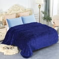 thumbnail image 2 of NC Contemporary Blue Printed Polyester Reversible Bed Blanket Queen, 2 of 7
