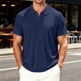 thumbnail image 6 of Men's Muscle V Neck Polo Shirts Slim Fit Short Sleeve Ribbed Shirt Casual Stylish Golf Workout Shirts, 6 of 6