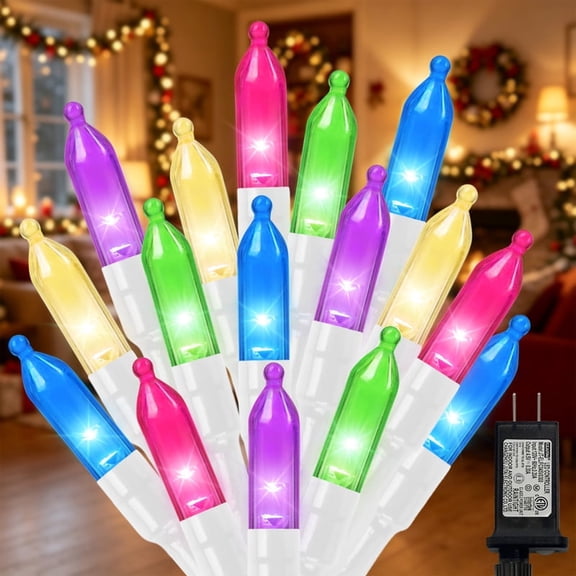 LAMPHOME Easter Pastel Multicolor Mini LED String Lights, 32.5FT 100LED Plug-in Fairy Lights 16 Lighting Modes, Outdoor Holiday Decor for Tree, Garland, Wreath