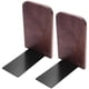 thumbnail image 2 of Wooden Bookends with Metal Base Heavy Duty Black Walnut Book Stand, 2 of 5