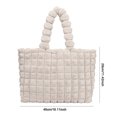 thumbnail image 4 of Bolso de piel sintética para mujer, bolso con asa superior simple y suave de gran capacidad (blanco), 4 of 8