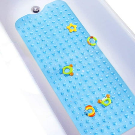 Bathtub Mats Non Slip, Extra Long Bath Tub Mats for Bathroom, Latex Phthalate Free, Machine Washable, Ideal for Kids Baby,