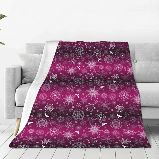 Balery Snowflakes And Christmas Manta de Felpa Suave y Acogedora – Cobija de Franela Aterciopelada para Cama, Lavable y Cálida para Sofá, Mascotas, Transpirable-80"x60"