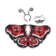 thumbnail image 2 of Disfraz de de polilla para Halloween, accesorios fotográficos para fiestas de disfraces, cumpleaños y festivales. Rojo Blanco Negro, 2 of 8