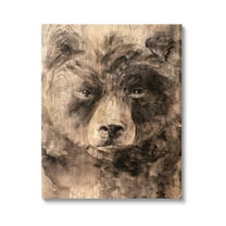 Stupell Industries Rustic Bear Portrait Animals & Insects Painting Gallery Wrapped Canvas Print Wall Art, 24 x 30